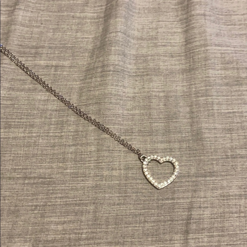 faux diamond heart necklace